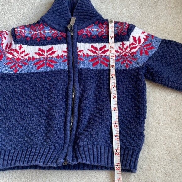 Hanna Andersson North Star Snowflake Fair Isle Zip Cardigan Sweater 18-24 months - Picture 11 of 11